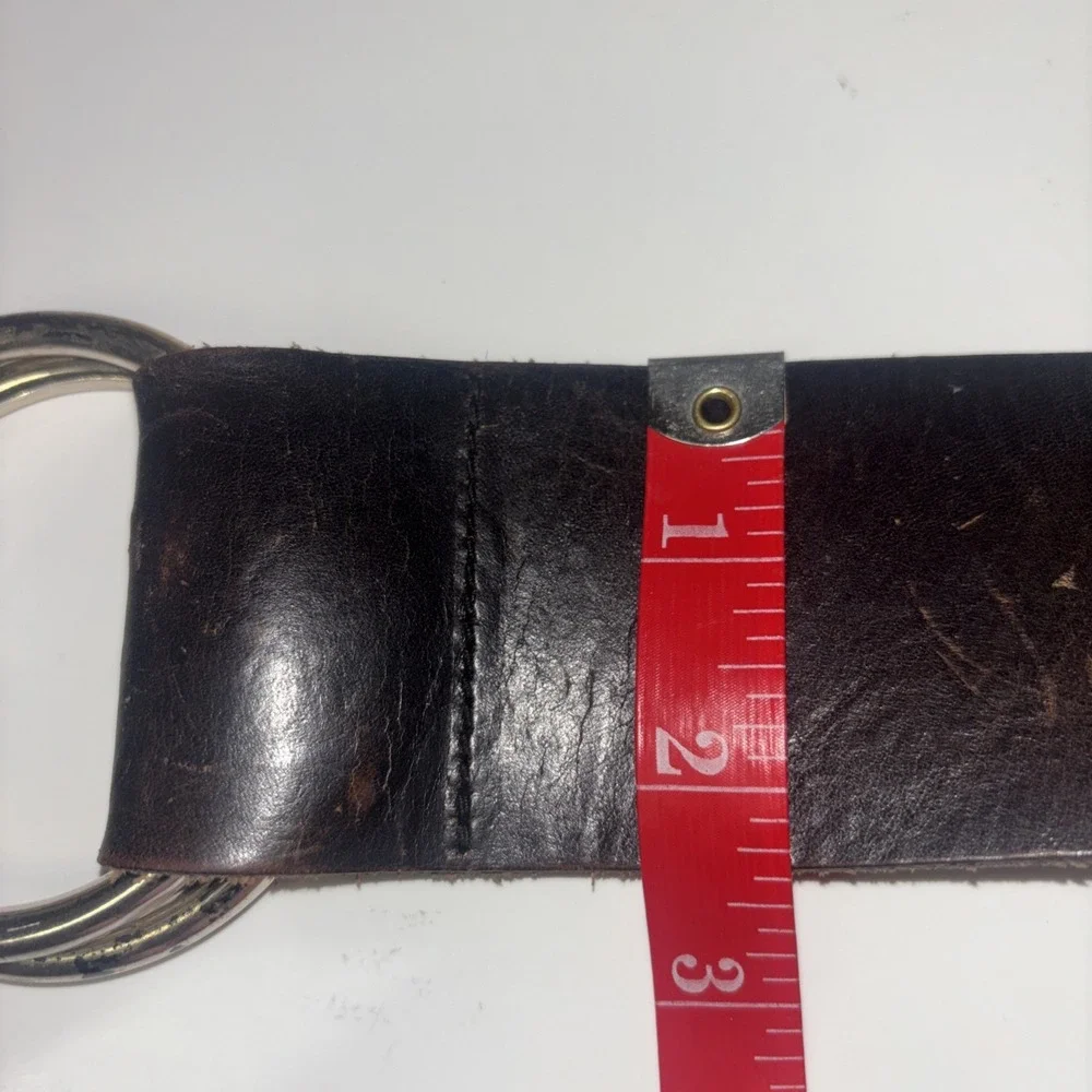 The Limited Womens Brown Italian Leather‎ Double O-Ring Wide Cinch Belt 41 Inch